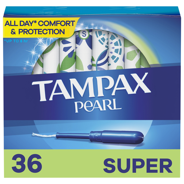 Feminine Care & Family Planning TAMPAX Pearl Plastic Super Absorbency, Unscented Tampons hero