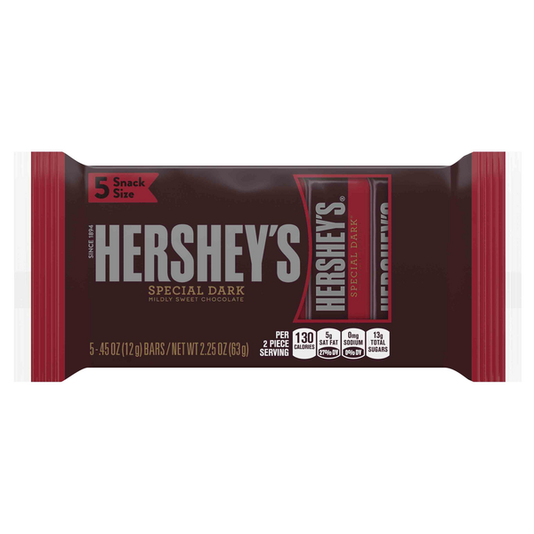 Candy, Chocolate & Gum Hershey's Mildly Sweet Chocolate Snack Size Candy hero