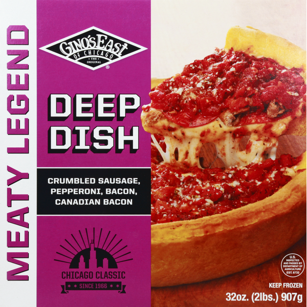 Frozen Pizza Gino's East of Chicago Pizza, Deep Dish, Meaty Legend hero