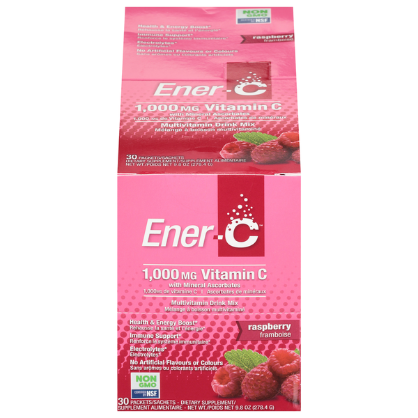 Energy & Sports Drinks Ener-C Multivitamin Drink Mix, Vitamin C, 1000 mg, Raspberry hero