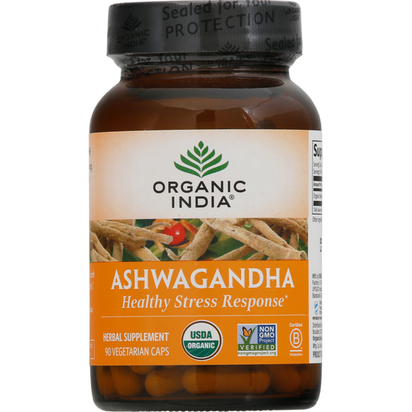 Vitamins & Supplements ORGANIC INDIA Ashwagandha, Vegetarian Caps hero