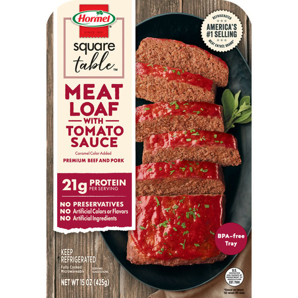 Prepared Meals Hormel Square Table Homestyle Meatloaf With Tomato Sauce hero