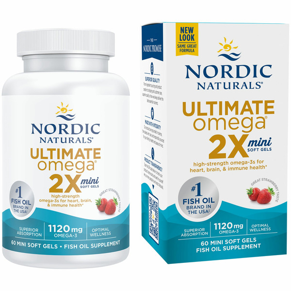 Fish Oil & Omegas Nordic Naturals Ultimate Omega 2x, Mini Soft Gels, Strawberry hero