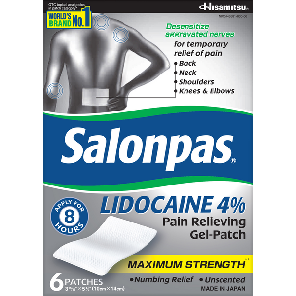 Muscles, Joints & Pain Relief Salonpas Pain Relieving Gel-Patch, Maximum Strength, Patches hero