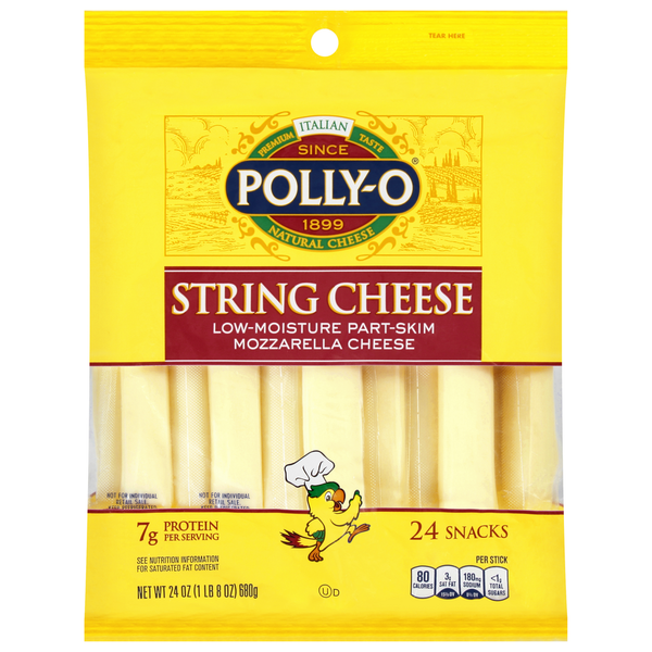 Cheese Polly-O String Cheese Mozzarella Cheese Snacks hero