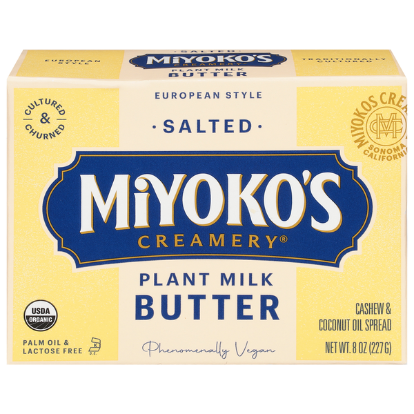 Dairy Alternatives Miyoko's Creamery Salted European Style Plant Milk Butter hero