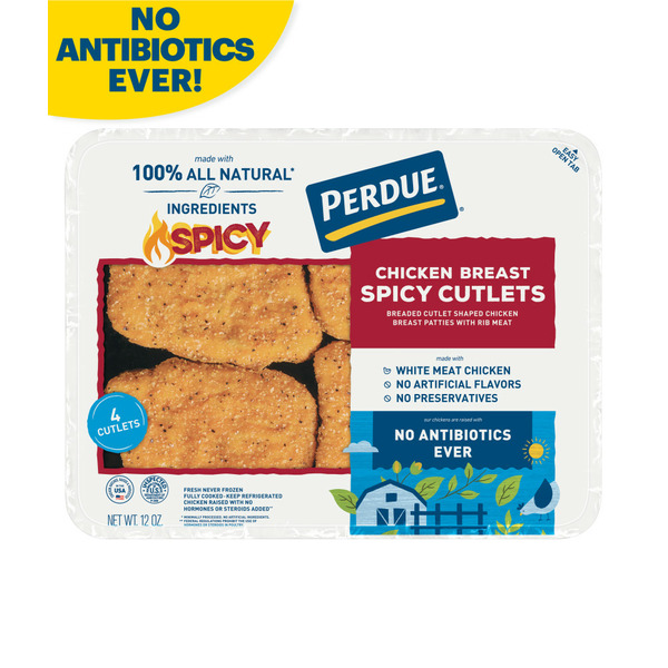 Packaged Poultry Perdue Breaded Spicy Chicken Cutlets hero