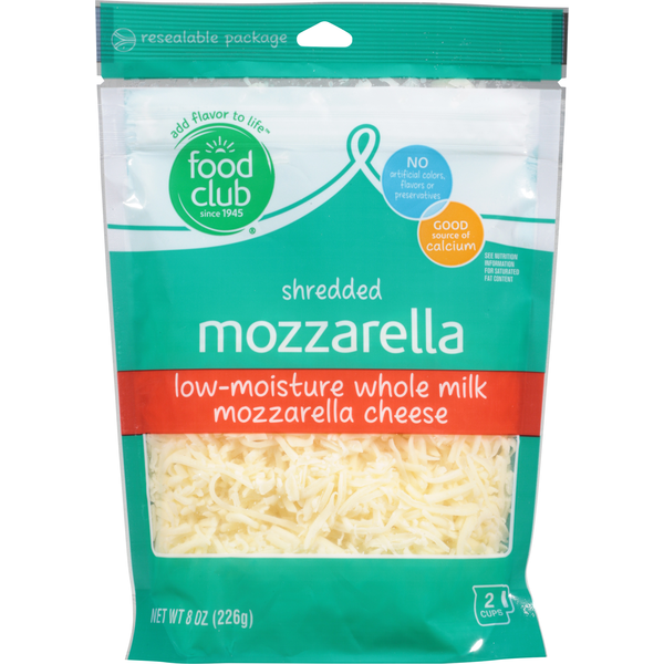 Packaged Cheese Food Club Shredded Cheese, Mozzarella hero