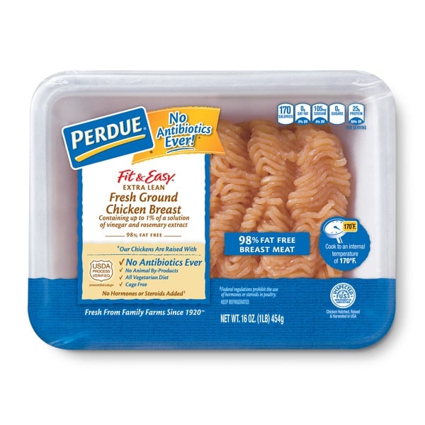 Packaged Poultry Perdue FIT AND EASY Ground Chicken Filet of Breast Meat hero