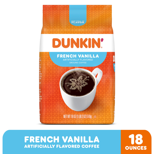 Coffee Dunkin' Roast & Ground Coffee, French Vanilla hero