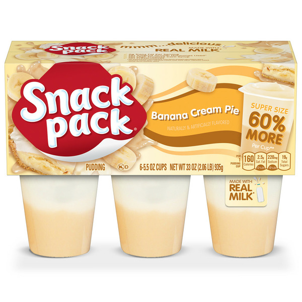 Doughs, Gelatins & Bake Mixes Snack Pack Super Size Banana Cream Pie Flavored Pudding hero