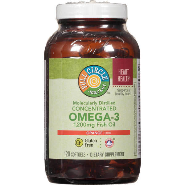 Vitamins & Supplements Full Circle Omega-3, Concentrated, 1200 mg, Softgel, Orange Flavor hero