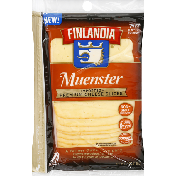 Packaged Cheese Finlandia Muenster Imported Premium Cheese Slices hero