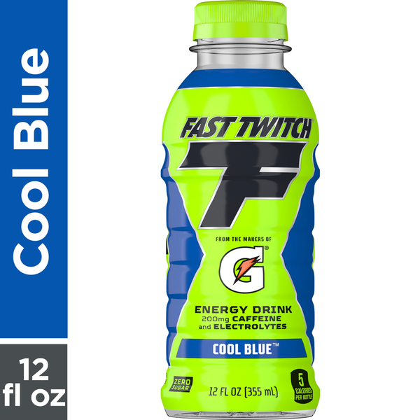 Snack Madness Fast Twitch Energy Drink from Gatorade, Zero Sugar Cool Blue hero