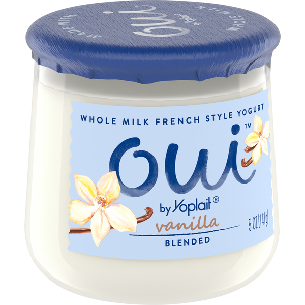 Yogurt Yoplait Oui French Style Vanilla Whole Milk Yogurt, Glass Yogurt Jar hero