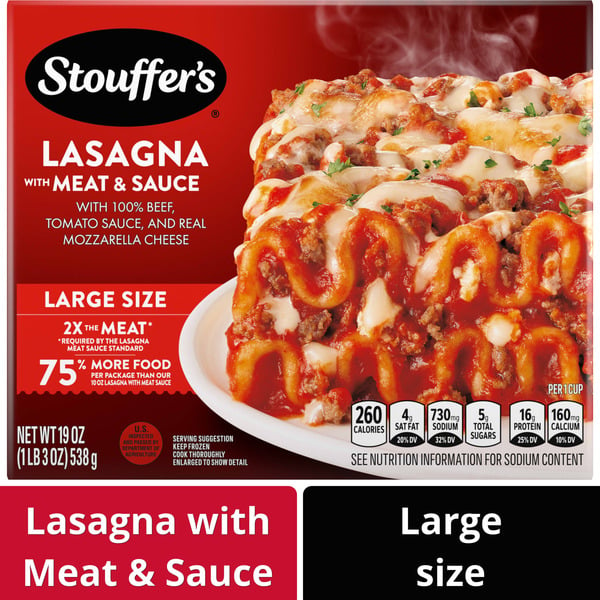 Frozen Meals Stouffer's Lasagna With Meat Sauce hero