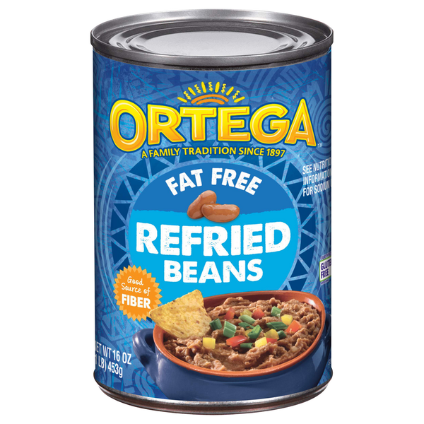 Latino Foods Ortega Refried Beans, Fat Free hero