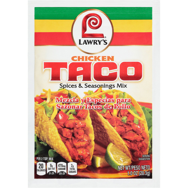 Marinades & Meat Preparation Lawry's® Chicken Taco Spices & Seasonings hero