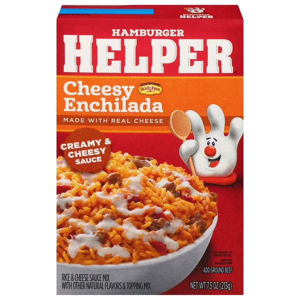 Instant Foods Hamburger Helper Rice & Cheese Sauce Mix, Cheesy Enchilada hero