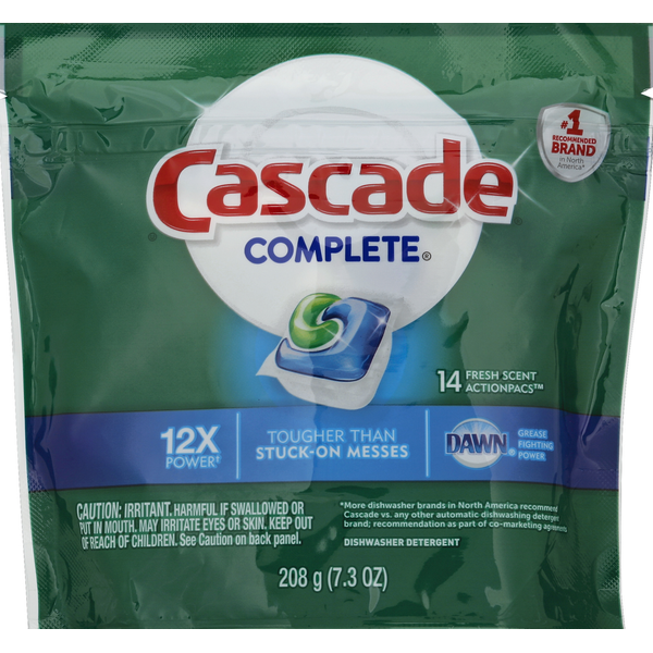 Dish Detergents Cascade Complete ActionPacs Dishwasher Detergent, Fresh Scent hero