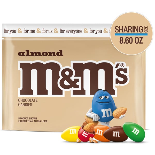 M&M's Almond Milk Chocolate Christmas Candy Sharing Size Resealable hero