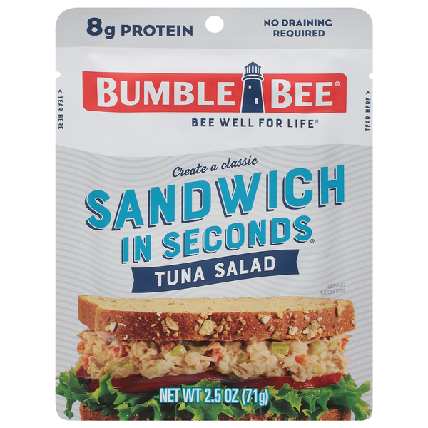 Canned Meat & Seafood Bumble Bee Tuna Salad, Sandwich in Seconds hero