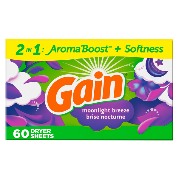 Laundry Gain Dryer Sheets, Moonlight Breeze Fabric Softener Sheets hero