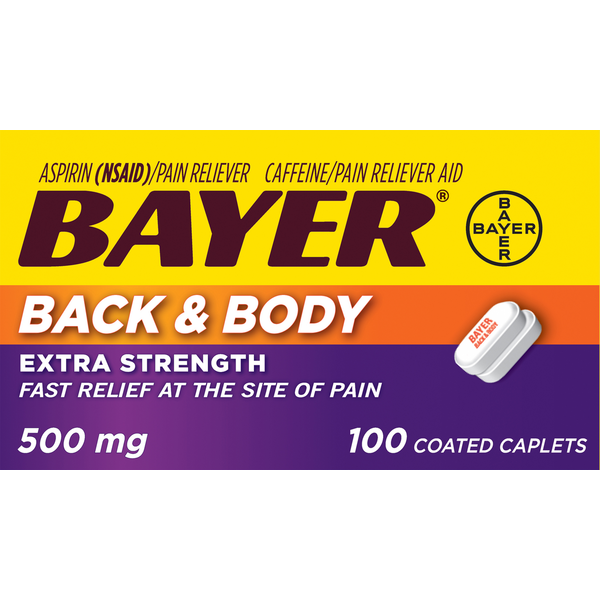 Muscles, Joints & Pain Relief Bayer Back & Body, Extra Strength, 500 mg, Caplets hero