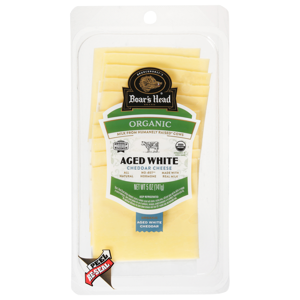 Packaged Cheese Boar's Head Organic Aged White Cheddar hero