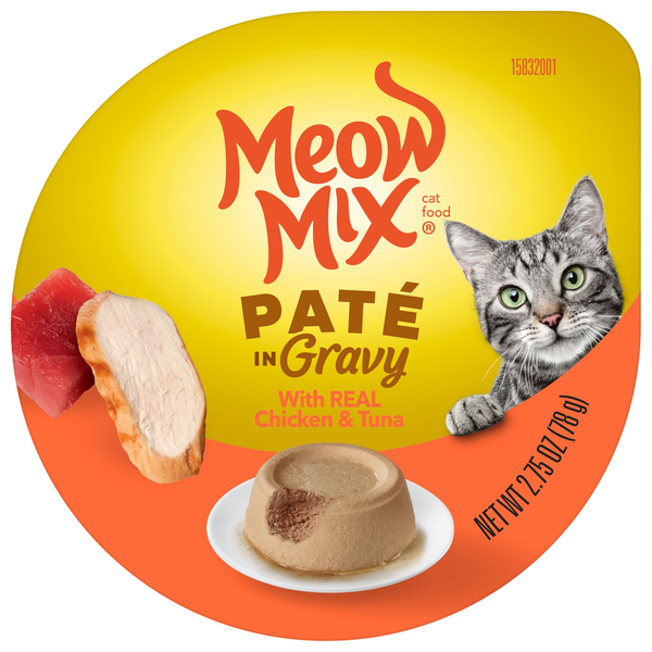 Cat Food Meow Mix Gravy Wet Cat Food With Real Chicken & Tuna, 2.75 Oz. Cup hero