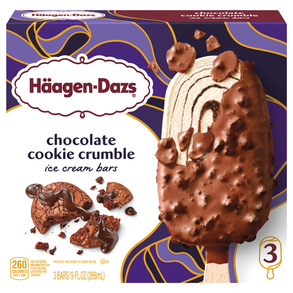 Ice Cream & Ice Haagen-Dazs Ice Cream Bars, Chocolate Cookie Crumble hero