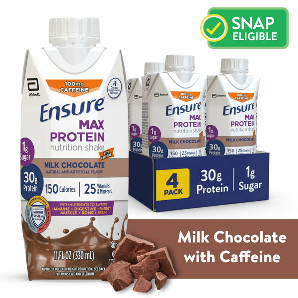 Coffee Ensure Max Protein Nutrition Shake Chocolate with Caffeine hero