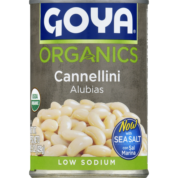 Canned Meat, Seafood & Beans Goya Cannellini Beans, Low Sodium hero