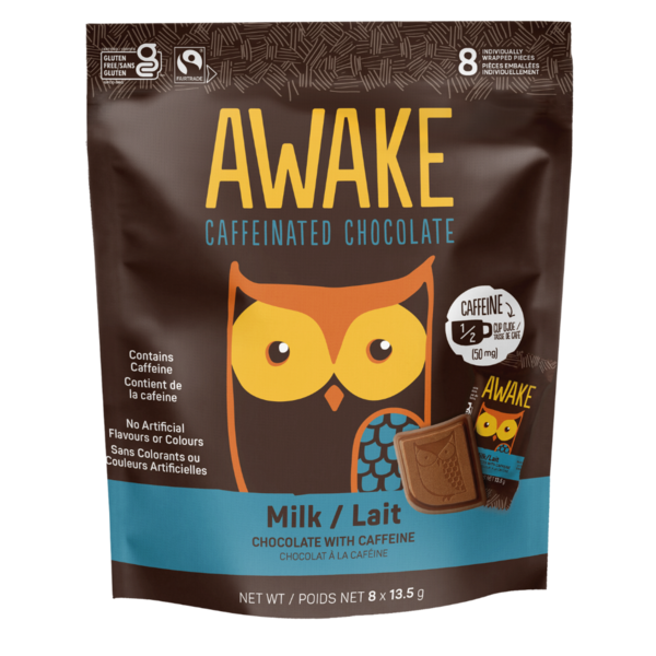 AWAKE Chocolate Caffeinated Milk Chocolate Bites hero