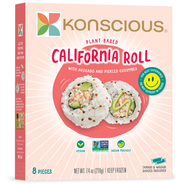 Prepared Meals Konscious Foods Plant-Based California Roll hero