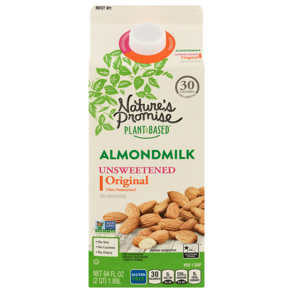 Soy & Lactose-Free Nature's Promise Plant-Based Original Almondmilk Unsweetened hero