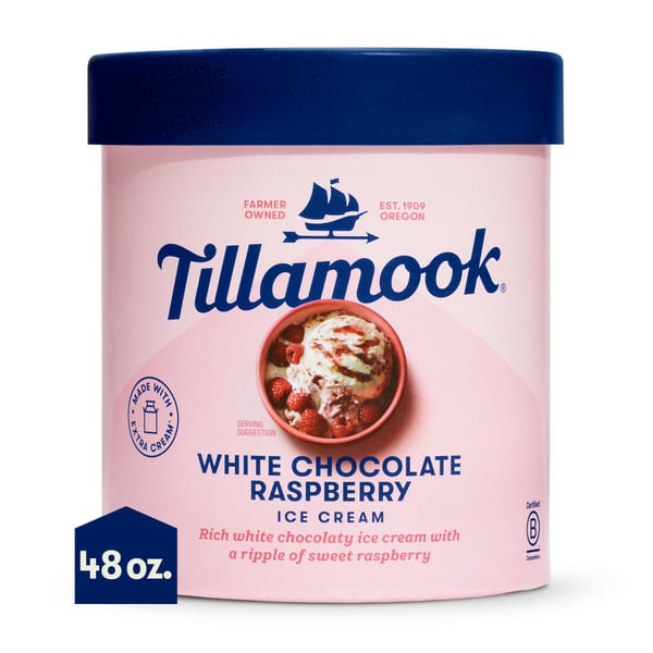 Ice Cream & Ice Tillamook White Chocolate Raspberry Ice Cream hero