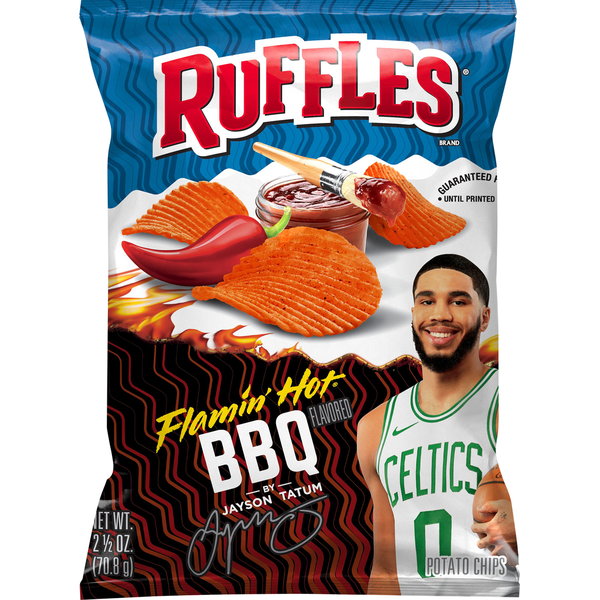 Ruffles Potato Chips, Flamin' Hot BBQ Flavored hero