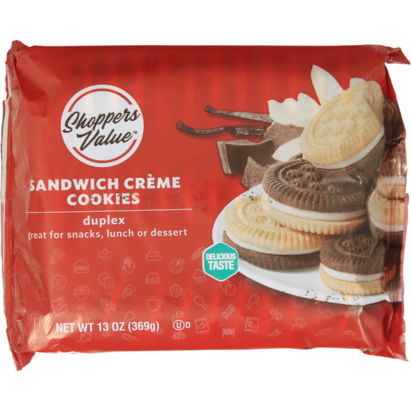 Cookies & Cakes Shoppers Value Sandwich Creme Cookies, Duplex hero