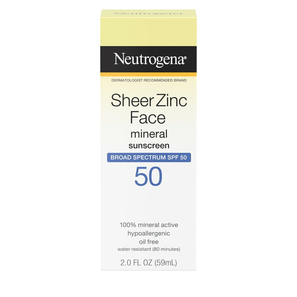 Body Lotions & Soap Neutrogena Sheer Zinc Dry-Touch Face SPF 50 Sunscreen Lotion hero