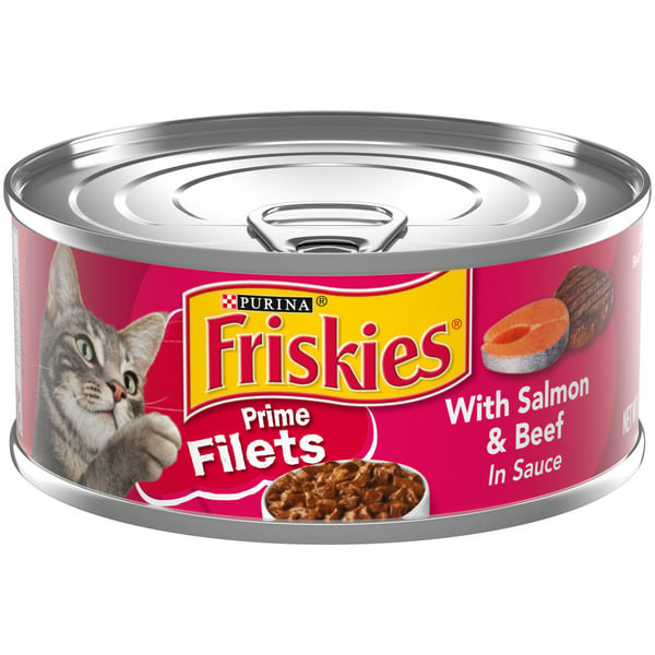 Cat Food & Care Purina Friskies Wet Cat Food, Prime Filets With Salmon & Beef in Sauce hero