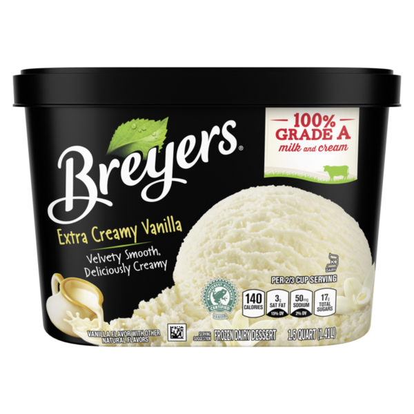 Ice Cream & Ice Breyers Frozen Dairy Dessert Extra Creamy Vanilla hero