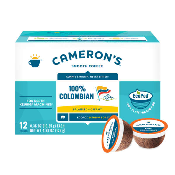 Coffee Cameron's Coffee, Medium Roast, 100% Colombian, EcoPod hero