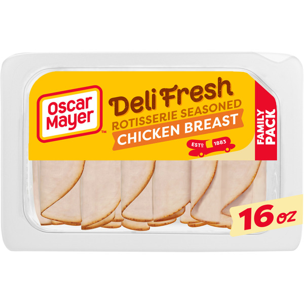 Packaged Lunch Meat Oscar Mayer Deli Fresh Rotisserie Seasoned Chicken Breast Sandwich Lunch Meat Family Size hero