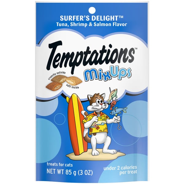 Cat Food & Care TEMPTATIONS MixUps Crunchy and Soft Cat Treats Surfers' Delight Flavor hero