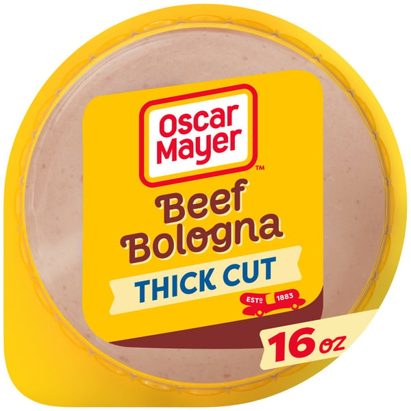 Lunch Meat Oscar Mayer Thick Cut Beef Bologna Sliced Deli Sandwich Lunch Meat hero