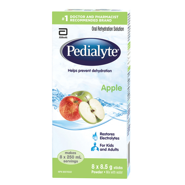 Digestion Pedialyte Electrolyte Powder Sticks, Apple hero