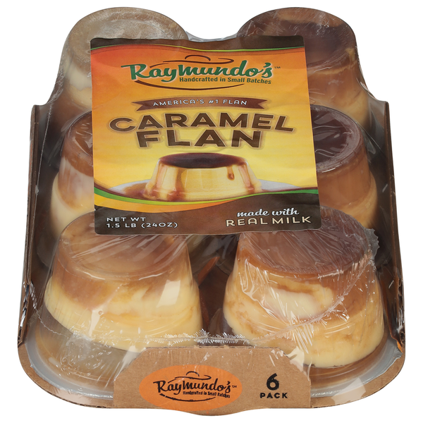 Refrigerated Pudding & Desserts Raymundo's Flan, Caramel, 6 Pack hero