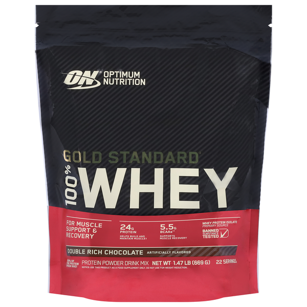 Protein & Meal Replacements Optimum Nutrition Protein Powder Drink Mix, 100% Whey, Double Rich Chocolate hero