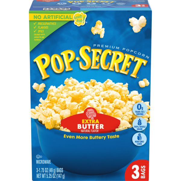 Snacks Pop Secret Extra Butter Microwave Popcorn hero